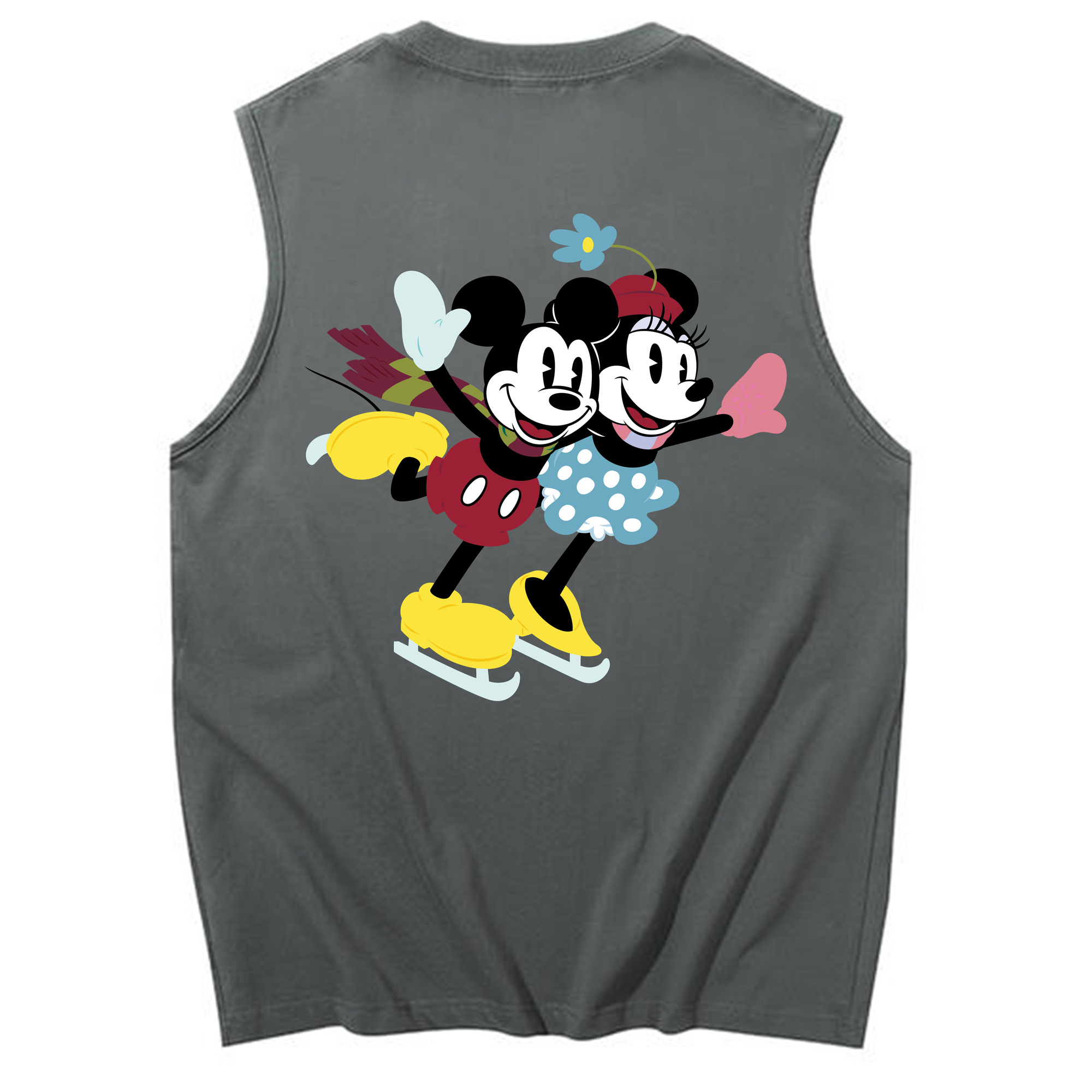 ミッキーマウス Mickey Mouse コットン100％タンクトップ（背面プリント）
